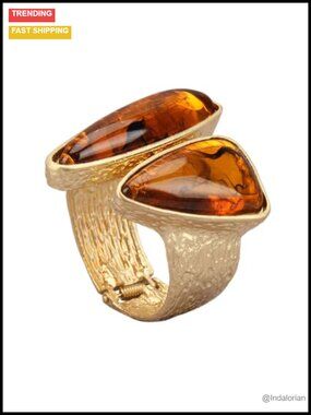 Chunky Gold Cuff Bracelet Statement Open Bangle Adjustable Gift